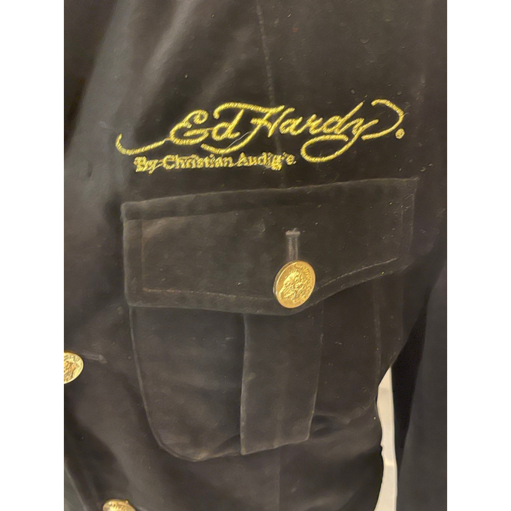 Ed Hardy by Christian Audigier NYC Skull Eagle Embroidered Jacket Size S - Picture 9 of 10